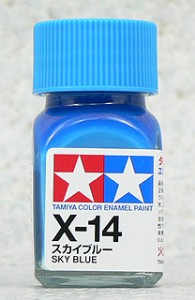 TAMIYA 琺瑯系油性漆 10ml 亮光天藍色 X-1